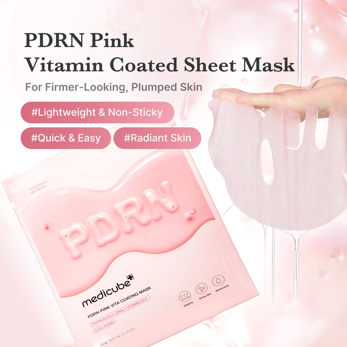 Medicube PDRN Pink Vita Coating — Máscara facial de tecido — foto oficial da marca