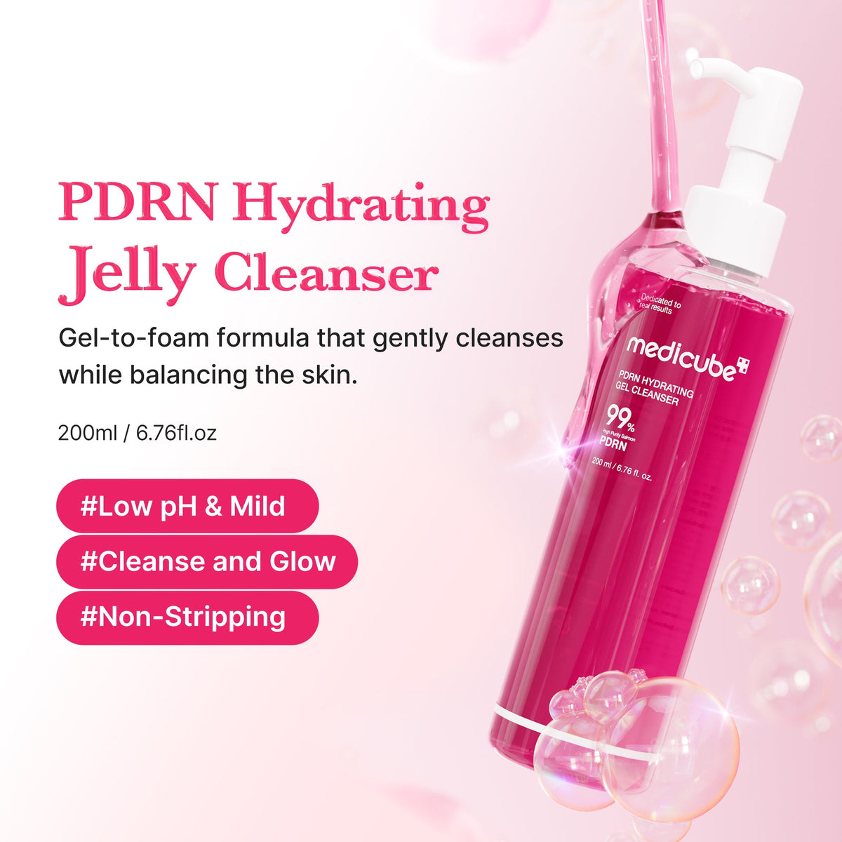 Medicube PDRN Pink — Gel de limpeza facial — foto oficial da marca