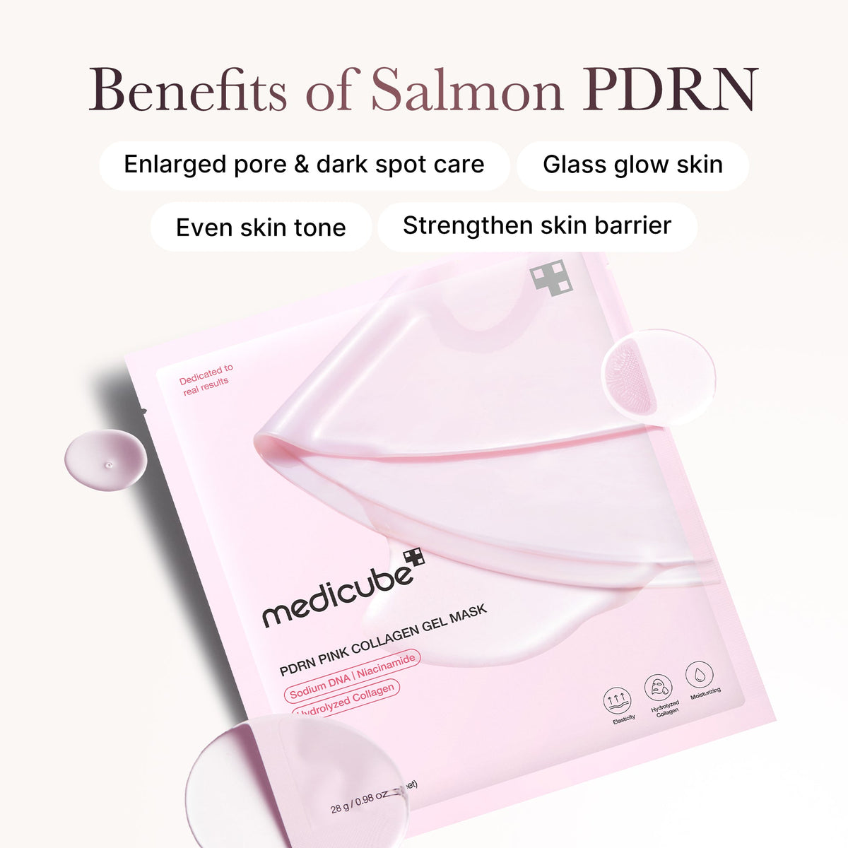 Medicube PDRN Pink Collagen Gel — Máscara Facial 4 un — foto oficial da marca
