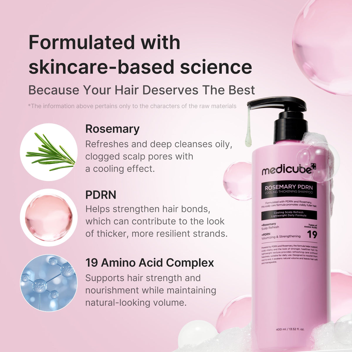 Medicube Rosemary PDRN Thickening — Shampoo — foto oficial da marca