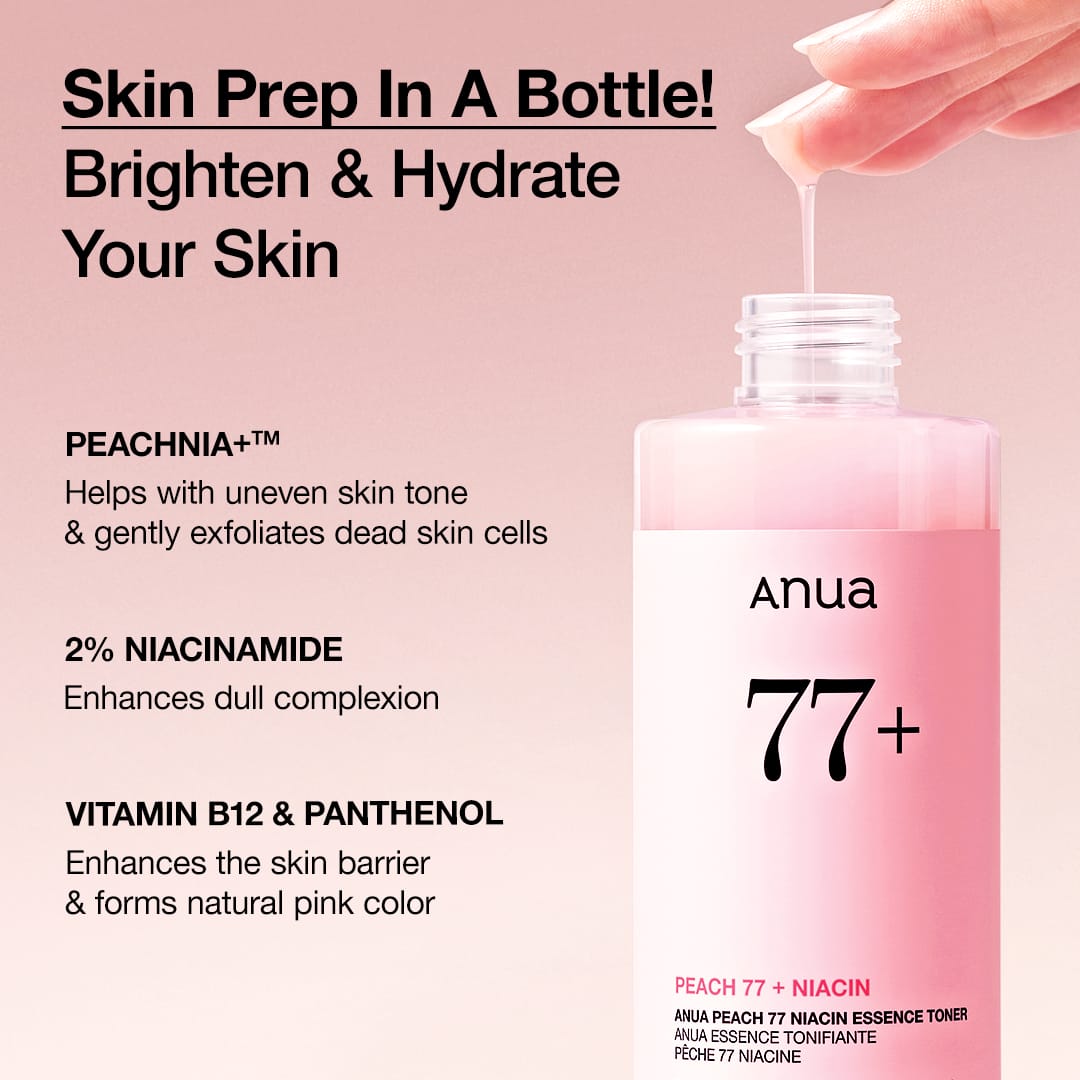Anua PEACH 77 NIACIN ESSENCE TONER — Tônico facial 250 ml — foto oficial da marca