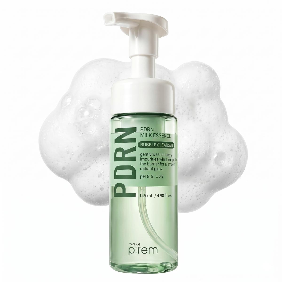 make p:rem PDRN Milk Bubble — Espuma de Limpeza Facial 145 ml