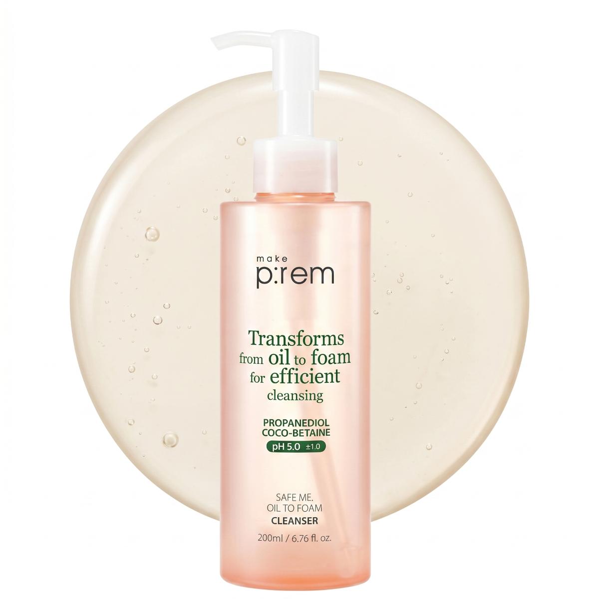 make p:rem Safe Me — Óleo em Espuma de Limpeza Facial 200 ml