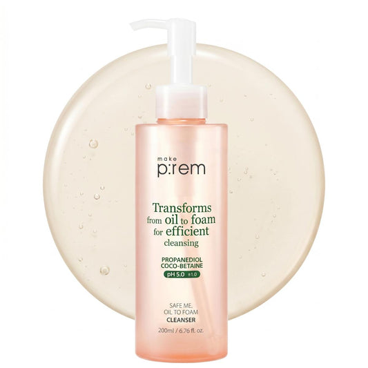 make p:rem Safe Me — Óleo em Espuma de Limpeza Facial 200 ml