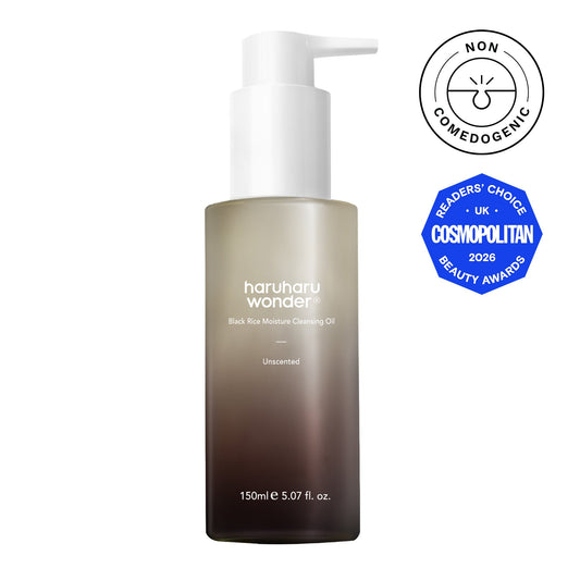 Haruharu Wonder Black Rice Moisture Cleansing Oil 150 ml — frasco com pump, foto oficial da marca