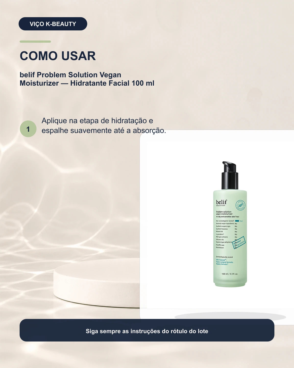 belif Problem Solution Vegan Moisturizer — Hidratante Facial 100 ml