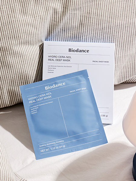 Biodance Hydro Cera-nol Real Deep Mask — Máscara facial de hidrogel, 34 g por folha (caixa com 4)