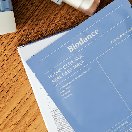Biodance Hydro Cera-nol Real Deep Mask — Máscara facial de hidrogel, 34 g por folha (caixa com 4)
