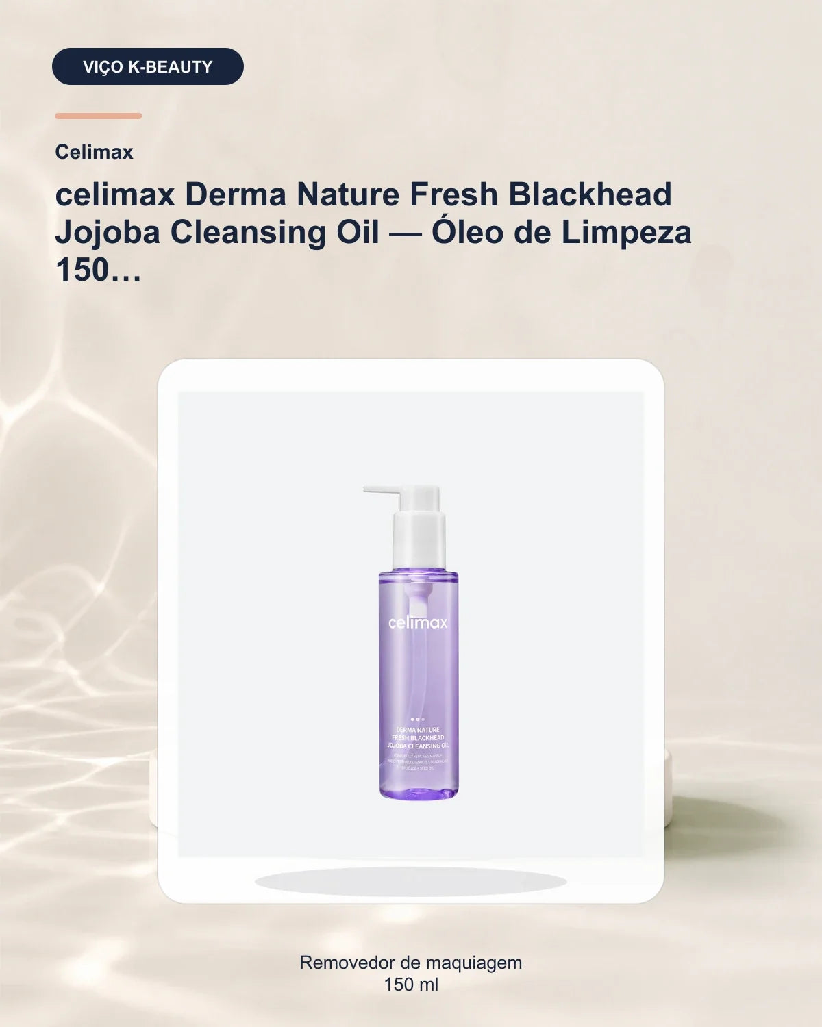 celimax Derma Nature Fresh Blackhead Jojoba Cleansing Oil — Óleo de Limpeza 150 ml