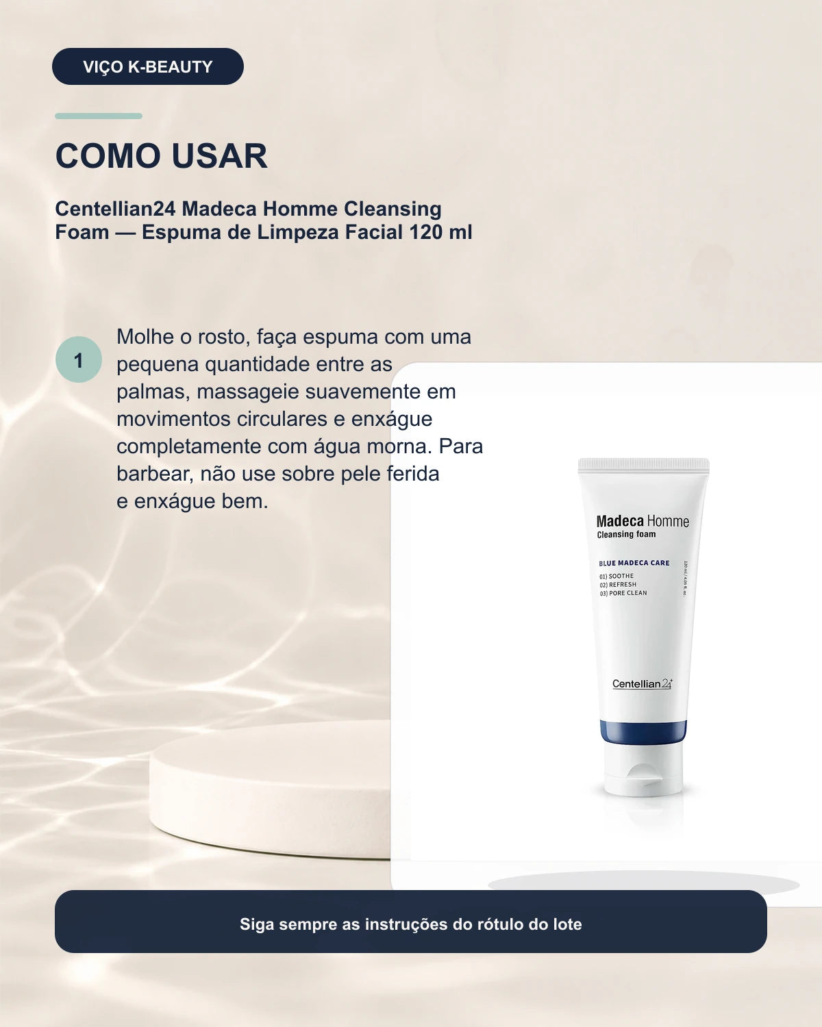 Centellian24 Madeca Homme Cleansing Foam — Espuma de Limpeza Facial 120 ml