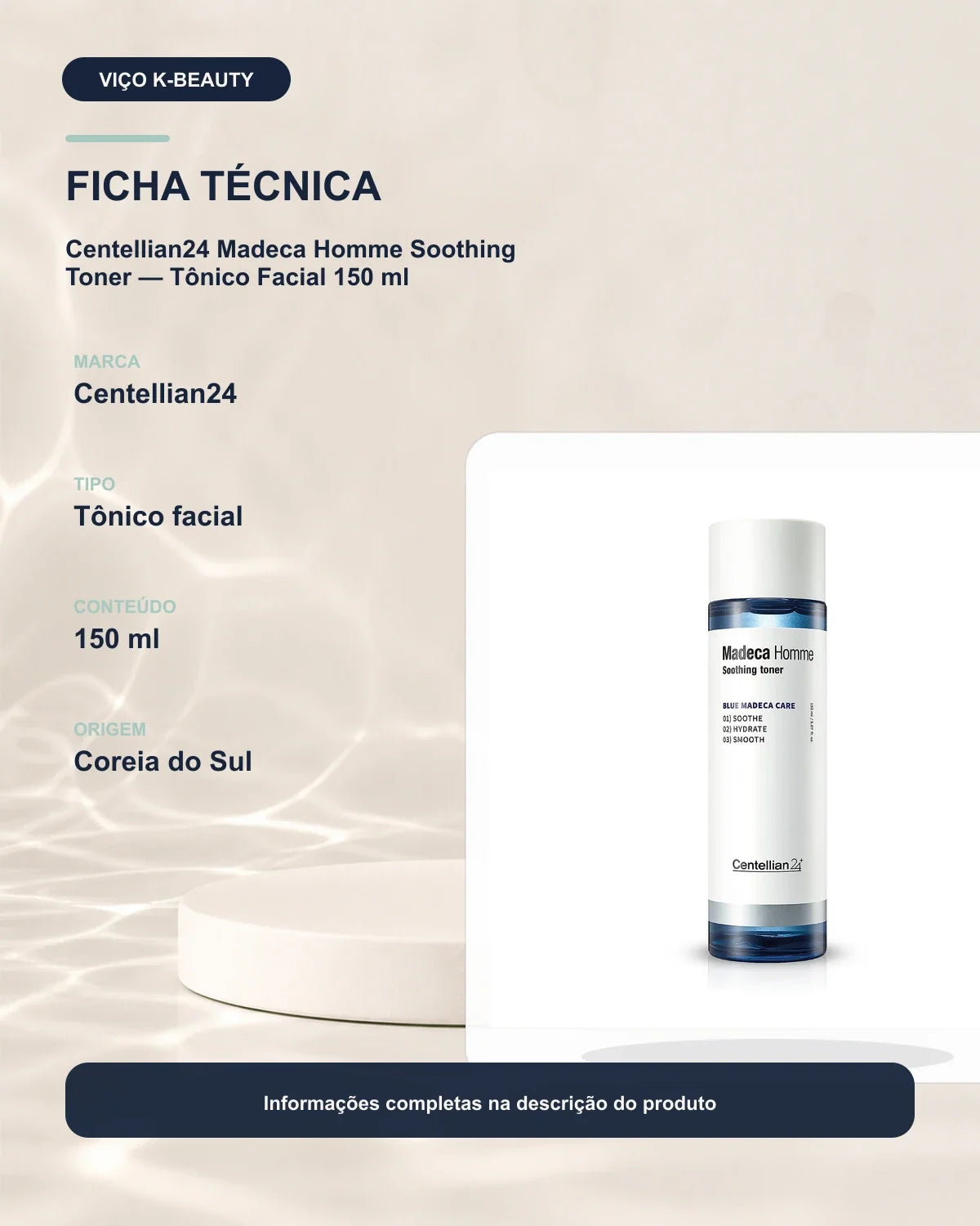 Centellian24 Madeca Homme Soothing Toner — Tônico Facial 150 ml