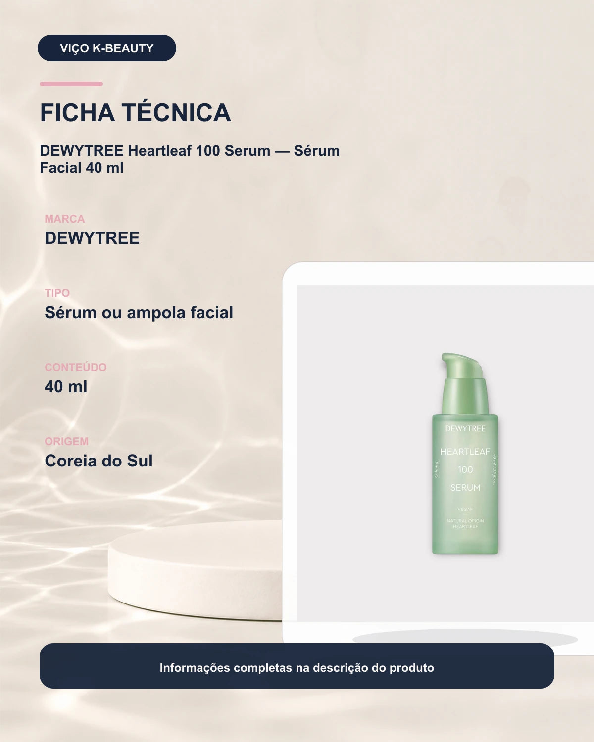 DEWYTREE Heartleaf 100 Serum — Sérum Facial 40 ml