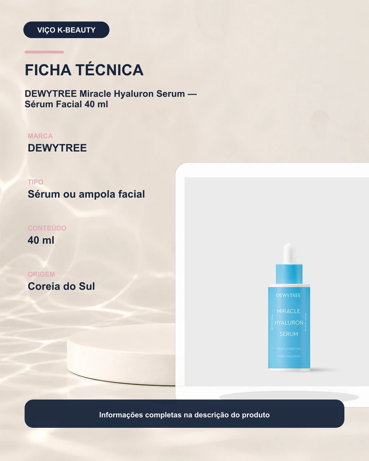DEWYTREE Miracle Hyaluron Serum — Sérum Facial 40 ml