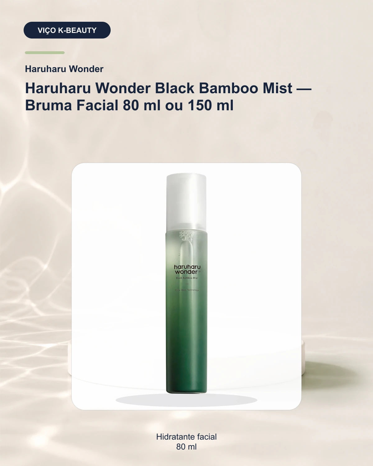 Haruharu Wonder Black Bamboo Mist — Bruma Facial 80 ml ou 150 ml