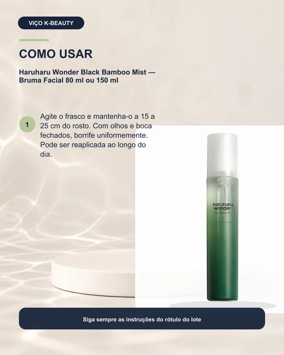 Haruharu Wonder Black Bamboo Mist — Bruma Facial 80 ml ou 150 ml