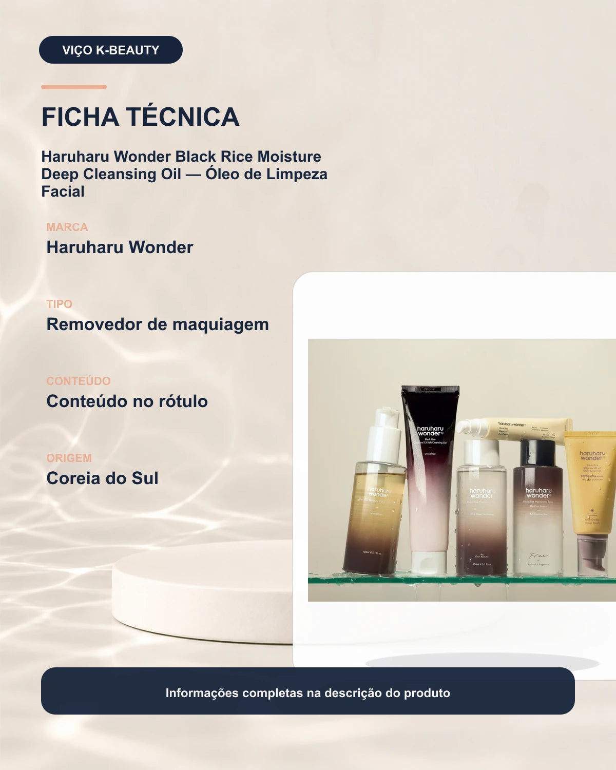 Haruharu Wonder Black Rice Moisture Deep Cleansing Oil — Óleo de Limpeza Facial