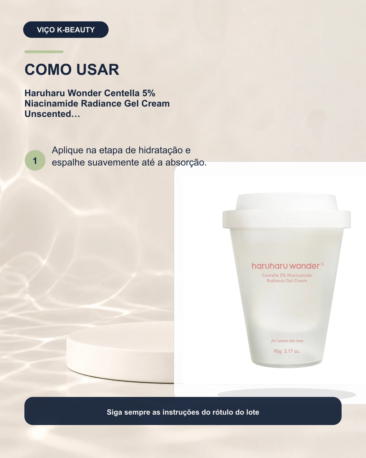 Haruharu Wonder Centella 5% Niacinamide Radiance Gel Cream Unscented — Gel-Creme 90 g
