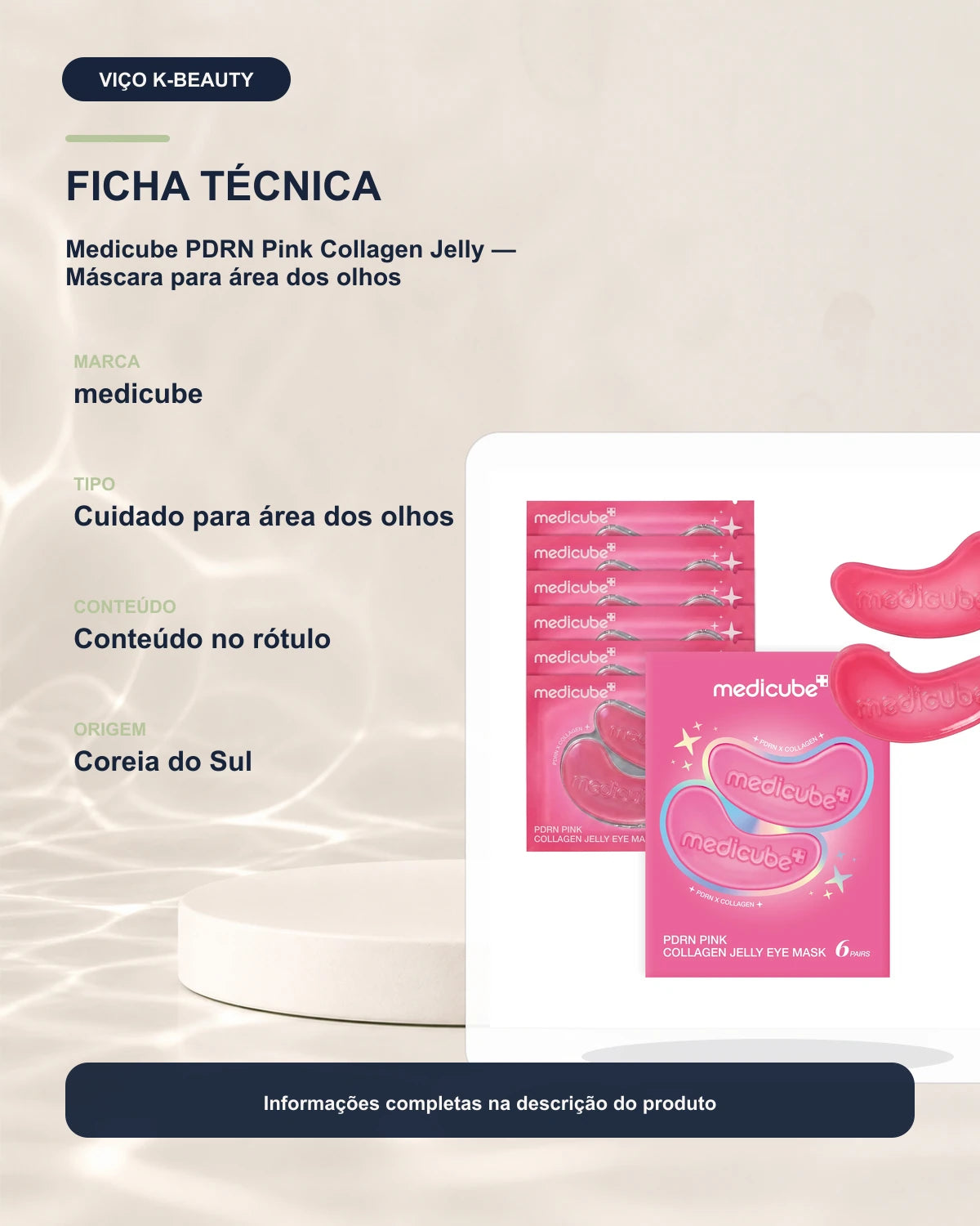 Medicube PDRN Pink Collagen Jelly — Máscara para área dos olhos