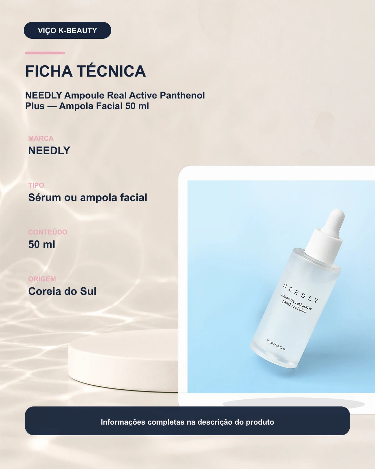 NEEDLY Ampoule Real Active Panthenol Plus — Ampola Facial 50 ml