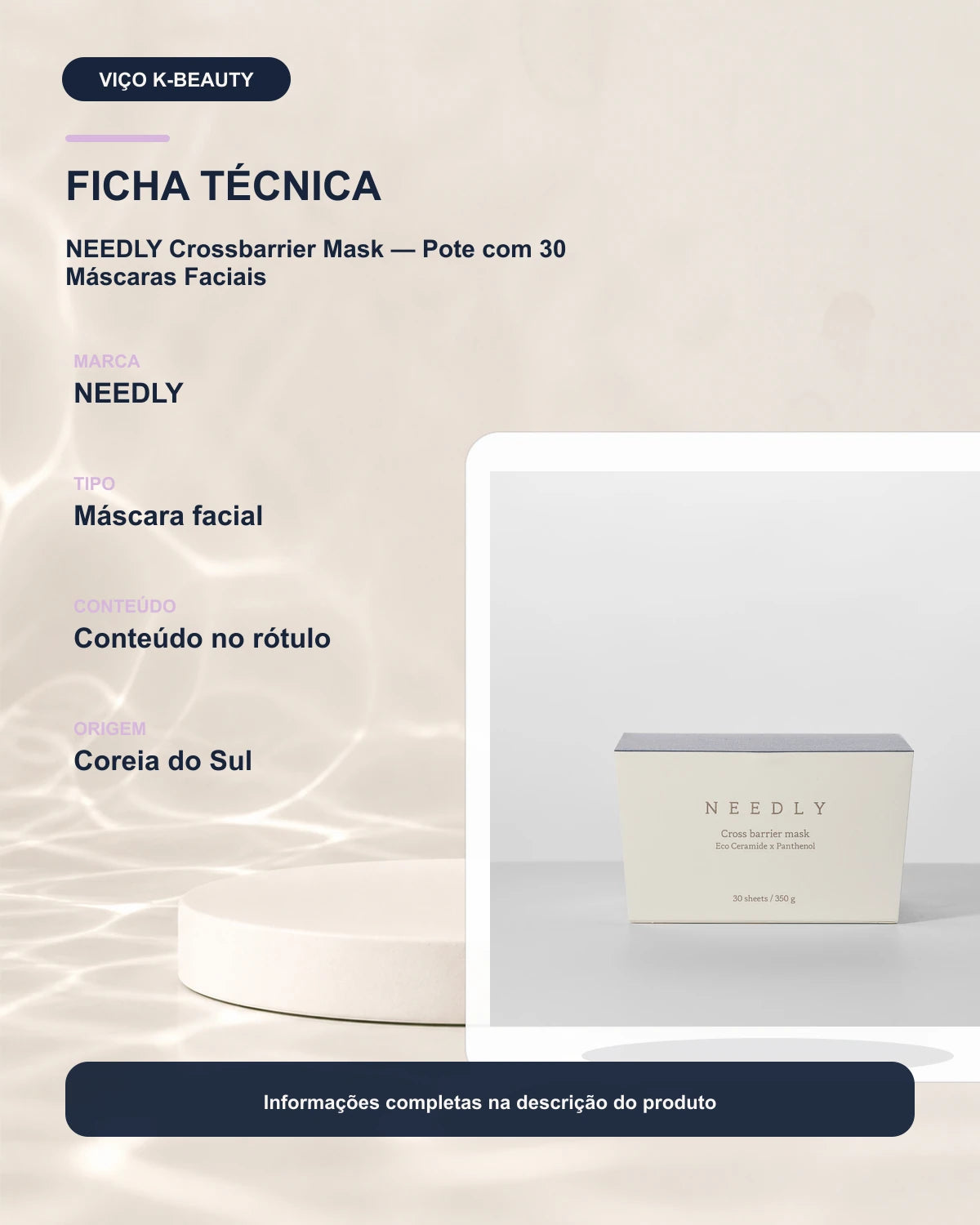 NEEDLY Crossbarrier Mask — Pote com 30 Máscaras Faciais