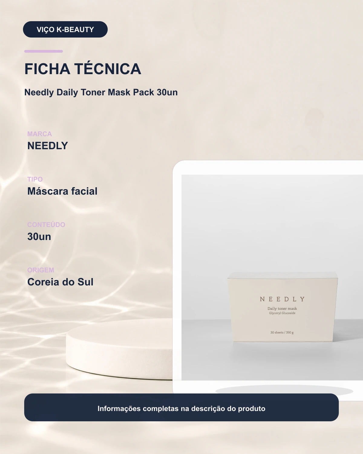 Needly Daily Toner Mask Pack 30un