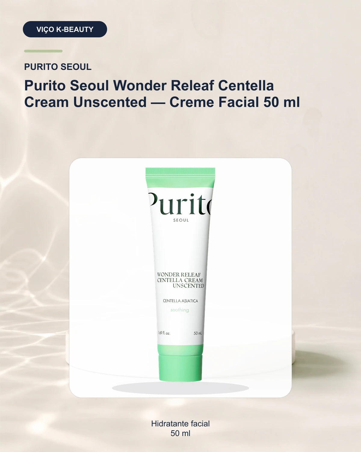 Purito Seoul Wonder Releaf Centella Cream Unscented — Creme Facial 50 ml