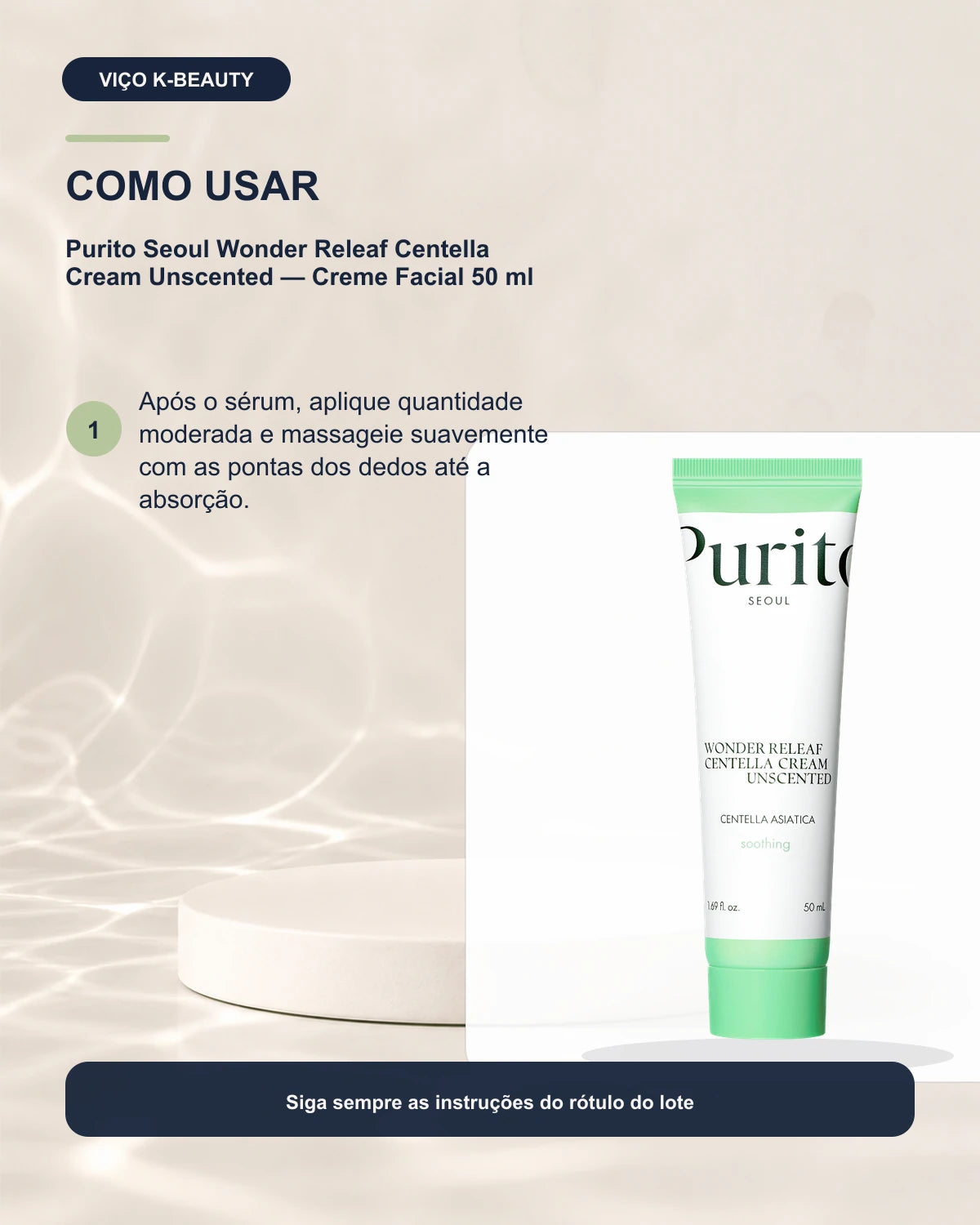 Purito Seoul Wonder Releaf Centella Cream Unscented — Creme Facial 50 ml