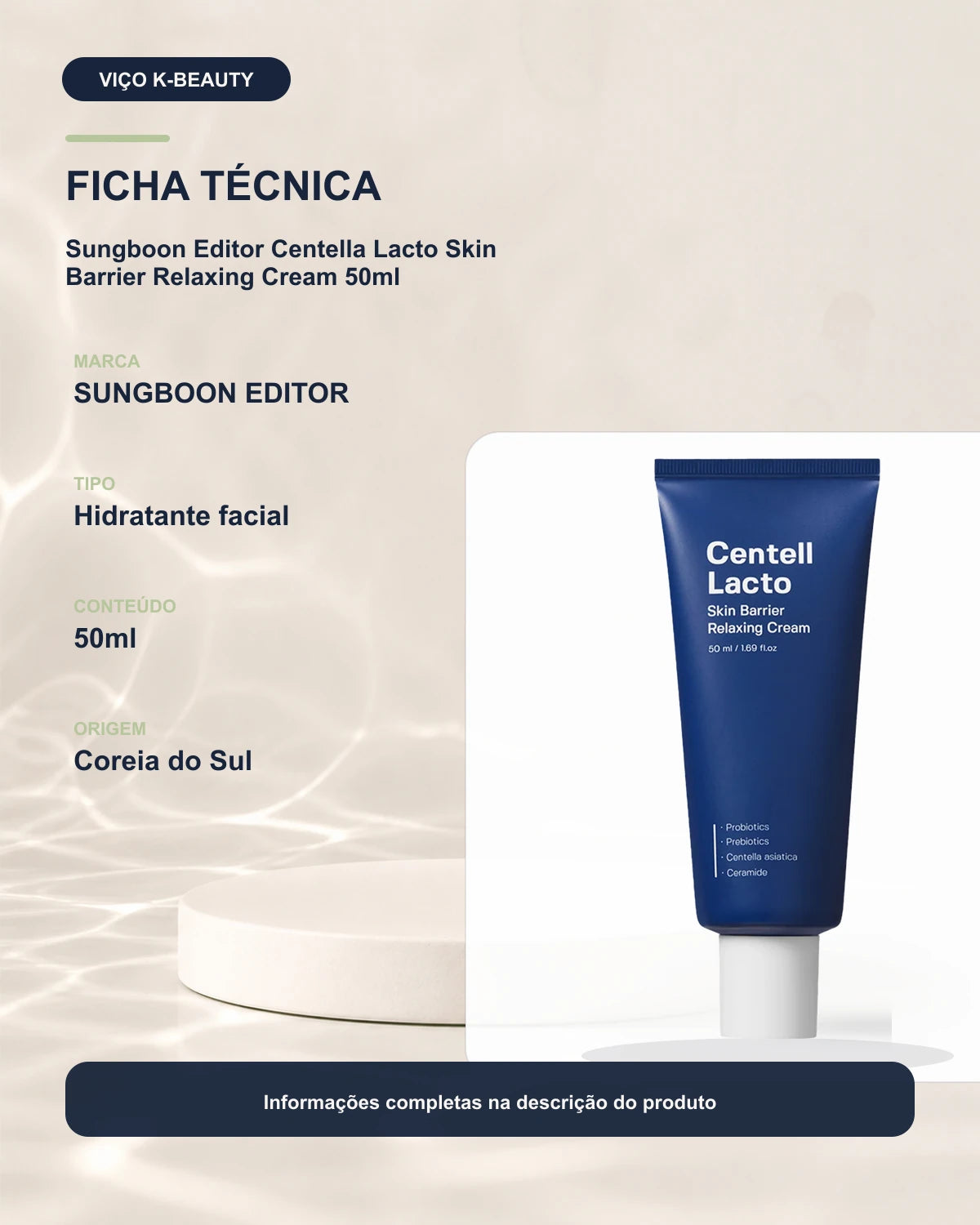 Sungboon Editor Centella Lacto Skin Barrier Relaxing Cream 50ml