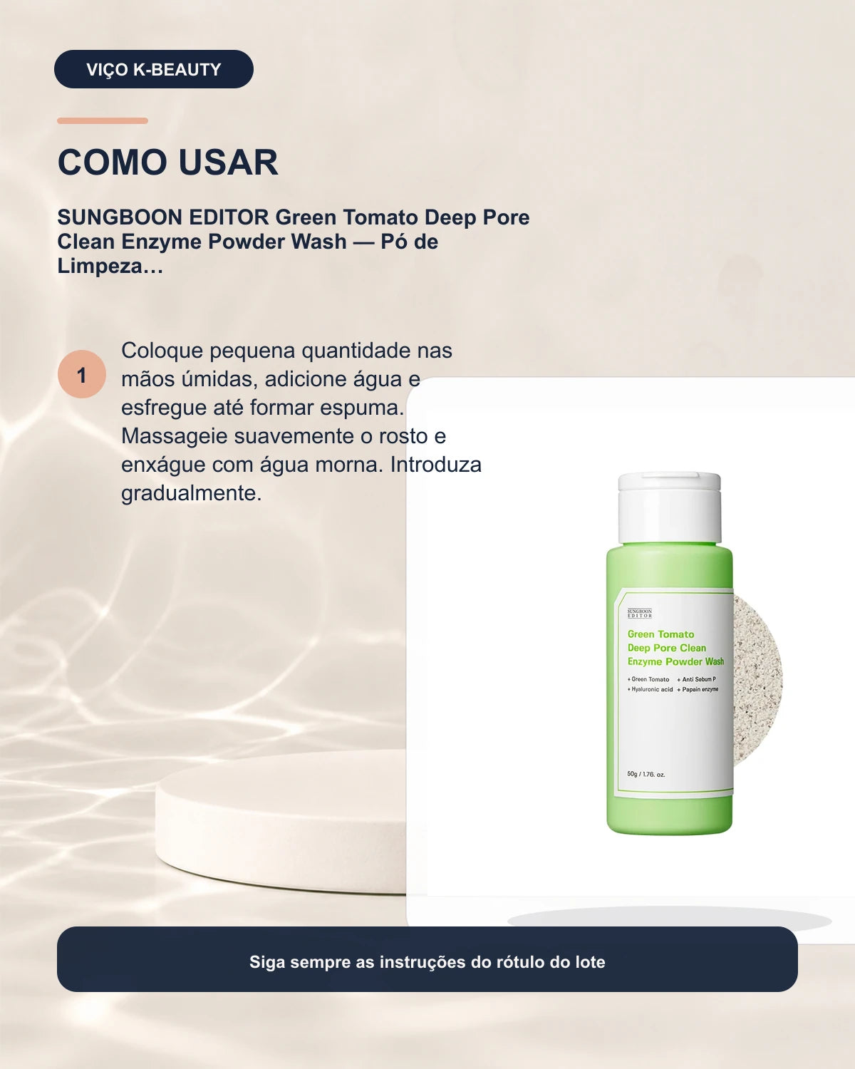 SUNGBOON EDITOR Green Tomato Deep Pore Clean Enzyme Powder Wash — Pó de Limpeza 50 g