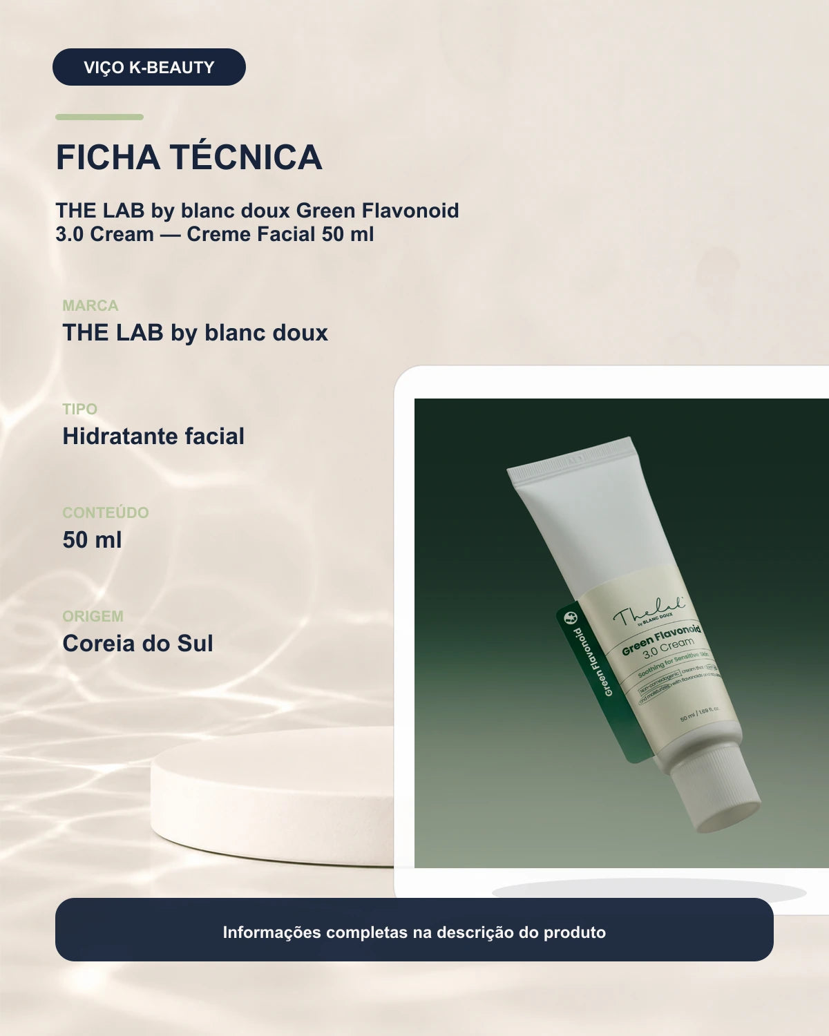 THE LAB by blanc doux Green Flavonoid 3.0 Cream — Creme Facial 50 ml