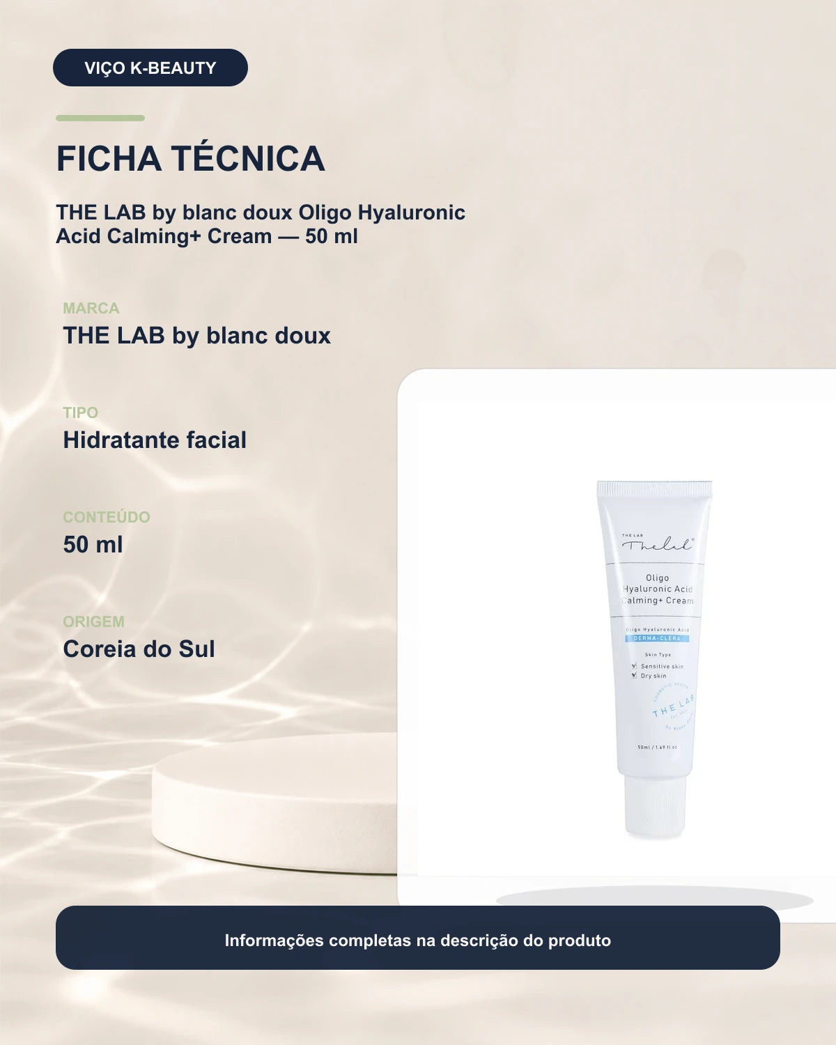 THE LAB by blanc doux Oligo Hyaluronic Acid Calming+ Cream — 50 ml