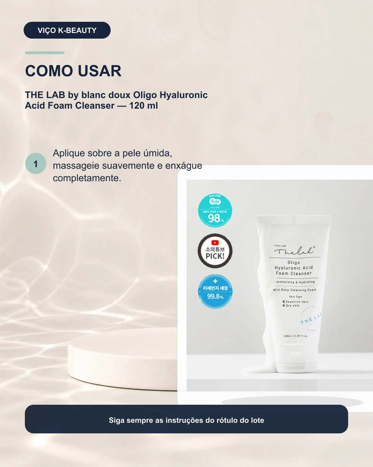 THE LAB by blanc doux Oligo Hyaluronic Acid Foam Cleanser — 120 ml