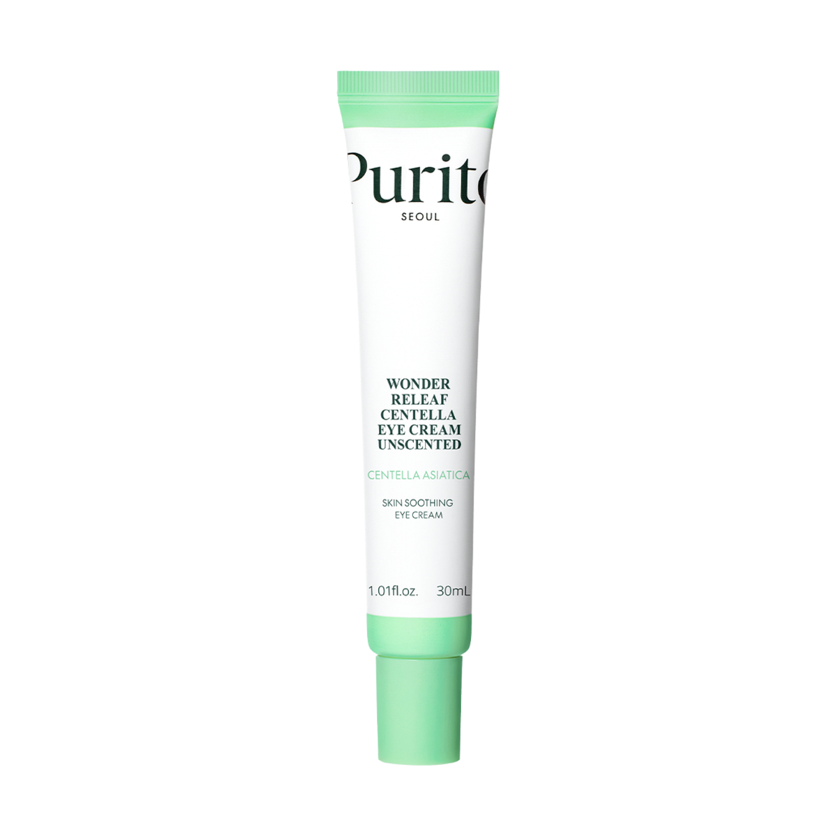 PURITO SEOUL Wonder Releaf Centella Eye Cream Unscented 30 ml em fundo branco